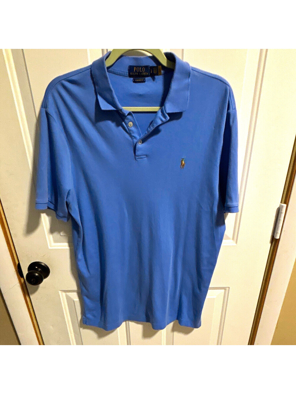 Polo Ralph Lauren Men’s L Blue Classic Fit Short Sleeve Polo Shirt Logo